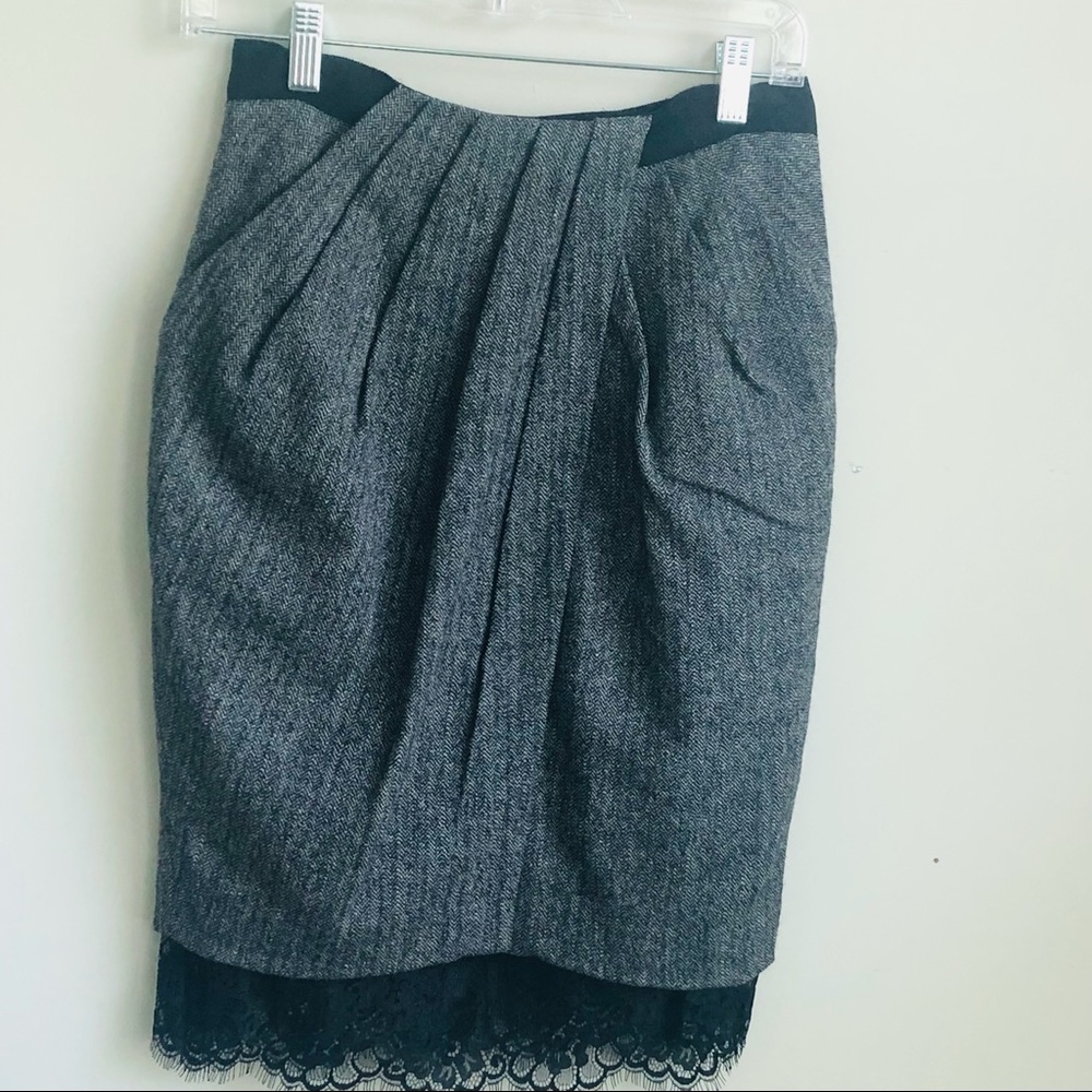 H&M gray, black & white tweed skirt w/black hem.